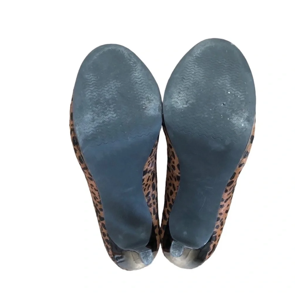 Via Neroli Mthaute Calf Hair Cheetah Leather Pump Heels Size 7